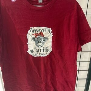 Red Graphic T-Shirt with Attitude Print